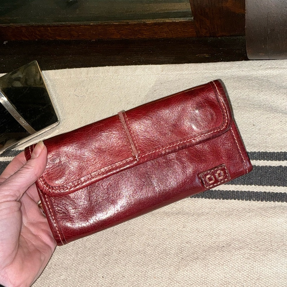 NWOT Bed Stu Leather Canton Wallet Clutch Cherry Lacquer DD MSRP $169 - Picture 7 of 12